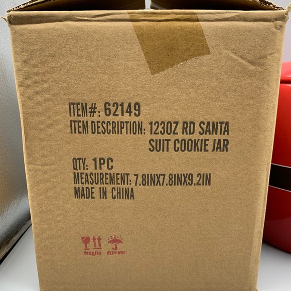 NIB Global Design Connections Red Santa Suit Cookie Jar in Box - Picture 3 of 11